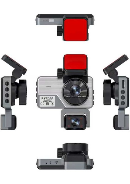 3 Kameralı Araç Kamerası Wifi / App /1080P Fhd/ 170° Ultra Geniş Açı/gece Görüş/ G-Sensörü fiyatları