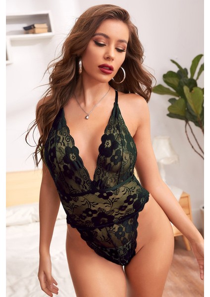 çınar ticaret kadın haki yeşili dantel sırtı ıp detaylı babydoll – modern ve şık tasarım modelleri