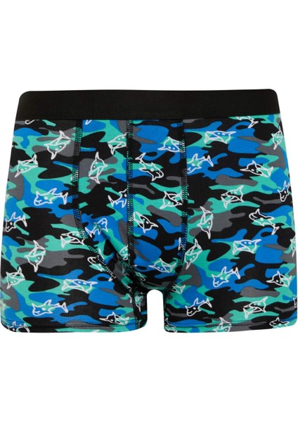 Regular Fit Kamuflaj Desenli 3'lü Boxer