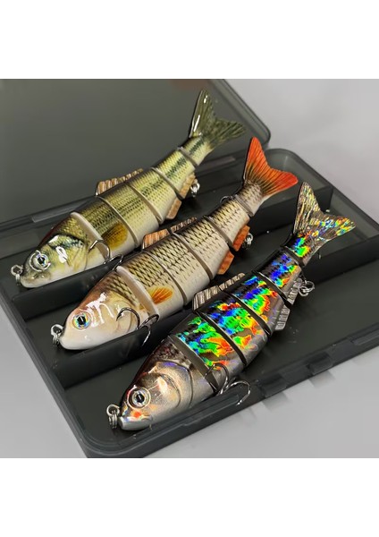 Özel Kutusunda 3'lü Eklemli Segmentli Balık Yemi Seti 12.5 Cm/ 25.5 G