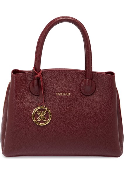 Bordo Hakiki Deri Kadın El Çantası - S25K1BC80441-M71