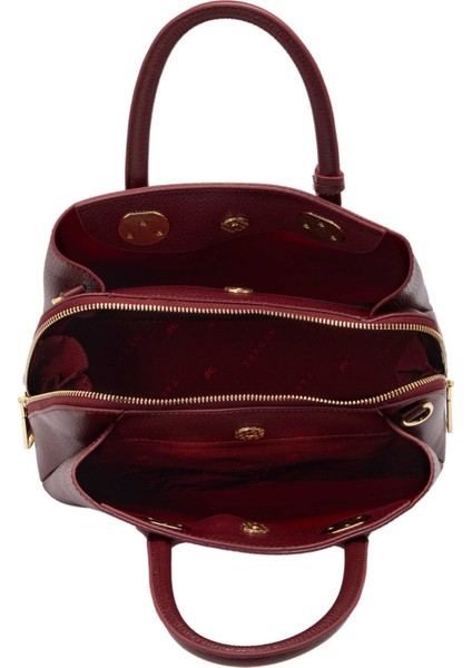 Bordo Hakiki Deri Kadın El Çantası - S25K1BC80441-M71 fırsatları