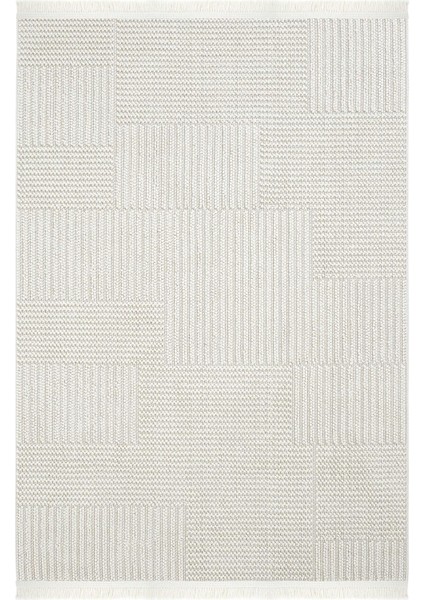 Mikasa Beyaz Salon Halısı Makine Dokuması Modern Yumuşak Bukle Kabartmalı Ev Oda Oturma Odası Halısı