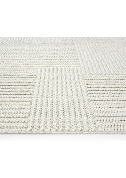 Mikasa Beyaz Salon Halısı Makine Dokuması Modern Yumuşak Bukle Kabartmalı Ev Oda Oturma Odası Halısı