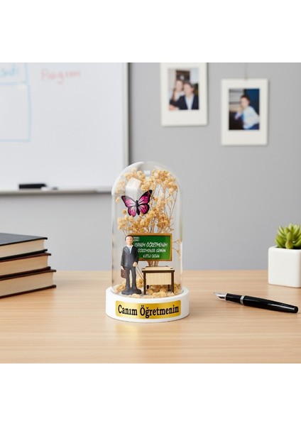 çınar ticaret sıralı biblolu ters fanus - öğretmenler günü hediyesi modelleri