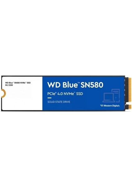 çınar ticaret wd blue sn580 2tb pcıe 4.0 x4 nvme 4150/4150/mb/s ssd disk wds200t3b0e