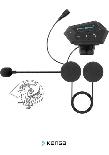 Motosiklet Bluetooth Intercom Su Geçirmez | Stereo Dinleme ve Konuşma Özellikli Kask Içi Kulaklık