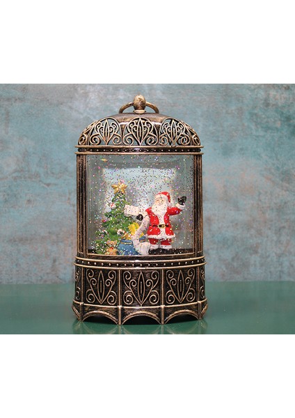 çınar ticaret yılbaşı temalı ışıklı müzikli kar küresi model 4