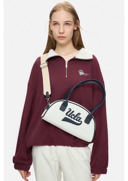 FLORENCE Beyaz Suni Deri Bowling Çanta - Kadın Çanta