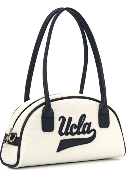 FLORENCE Beyaz Suni Deri Bowling Çanta - Kadın Çanta