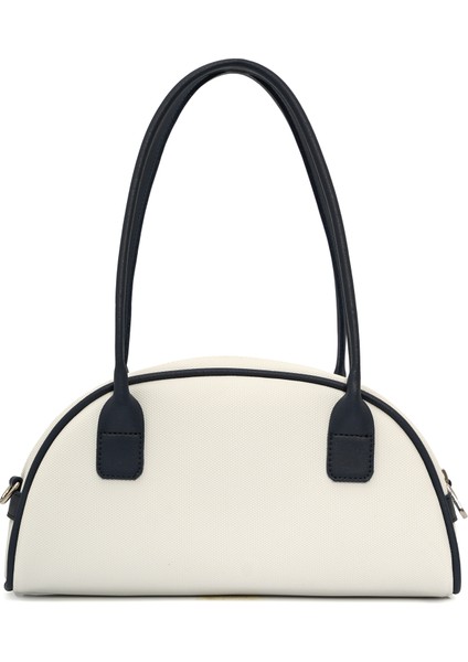 FLORENCE Beyaz Suni Deri Bowling Çanta - Kadın Çanta