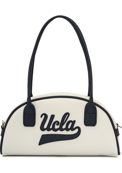 FLORENCE Beyaz Suni Deri Bowling Çanta - Kadın Çanta