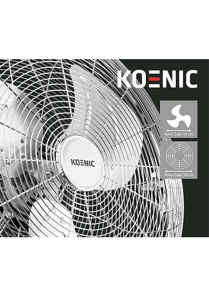 Koenıc Kff 45322 M Yer Tipi Vantilatör Krom modelleri