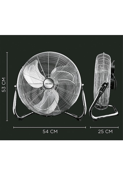 Koenıc Kff 45322 M Yer Tipi Vantilatör Krom fırsatları