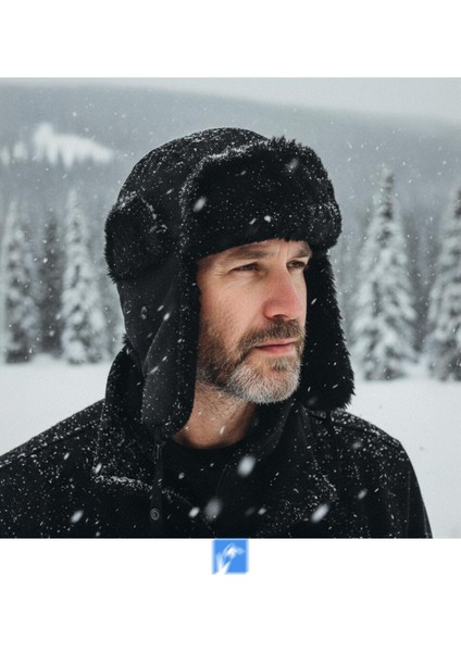 %70 Cotton %30 Acrylıc, Kürklü Rus Pilot Şapka ( Kadın ve Erkekler Için )