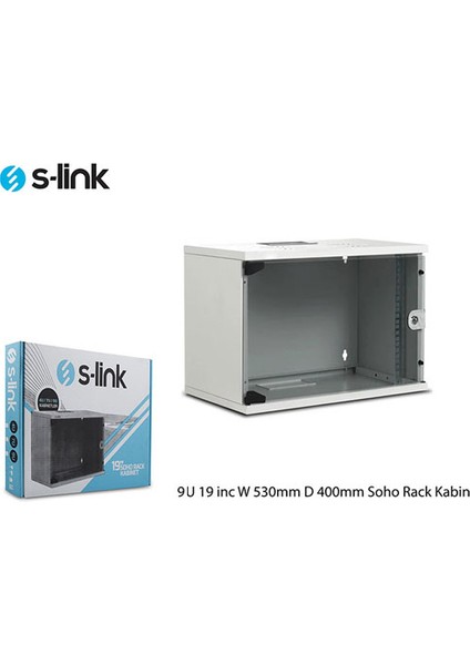 çınar ticaret s-link sl-u9 yeni nesil 9u 530x400 19 ınc w soho rack kabin