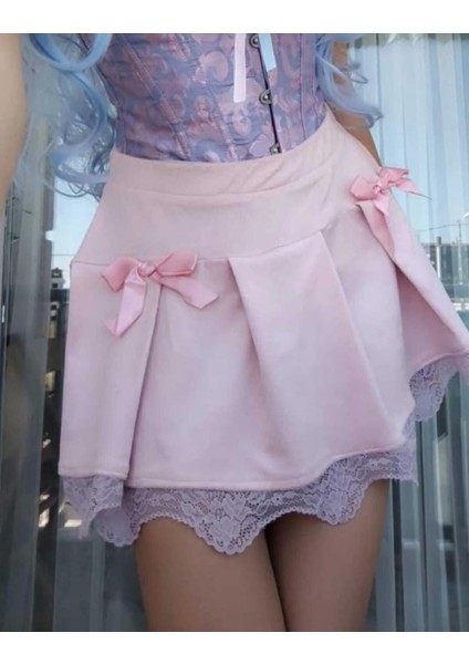 Coquette Dantel Kurdeleli 2000S Pileli Etek