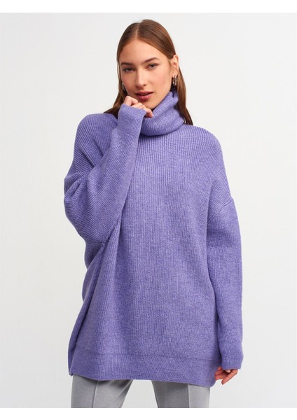 2268 Balıkçı Yaka Geniş Kazak-Mavi