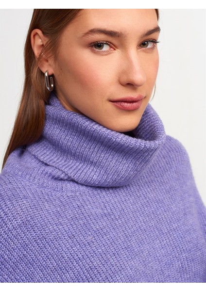 2268 Balıkçı Yaka Geniş Kazak-Mavi fiyatları