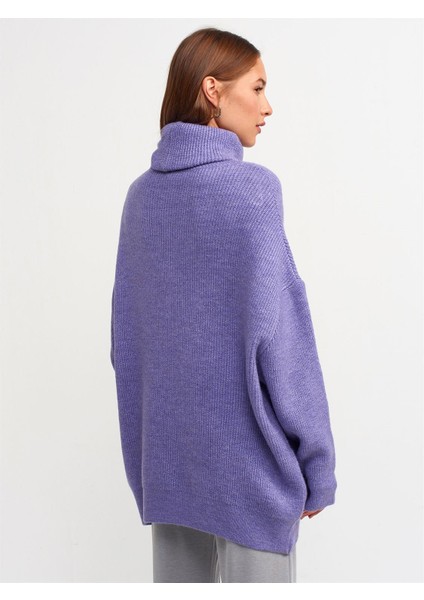 2268 Balıkçı Yaka Geniş Kazak-Mavi fırsatları