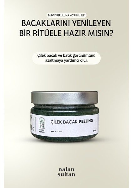 | Çilek Bacak Peeling Spirulina (Su yosunu Etkisi), Batık Giderici, Vücut Peeling, Gözenek Temizler (250 Gr)