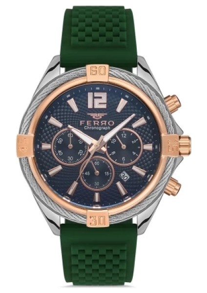 Ferro Çelik-Silikon Değiştirebilir Çift Kordunlu Erkek Kol Saati TH-FM31248DA-E3 fiyatları