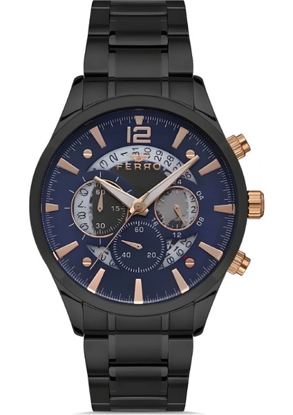 Ferro Gri Çelik Kordon Erkek Kol Saati Fonksiyonları Aktif 3 Atm Su Geçirmez TH-FM31320A-V3