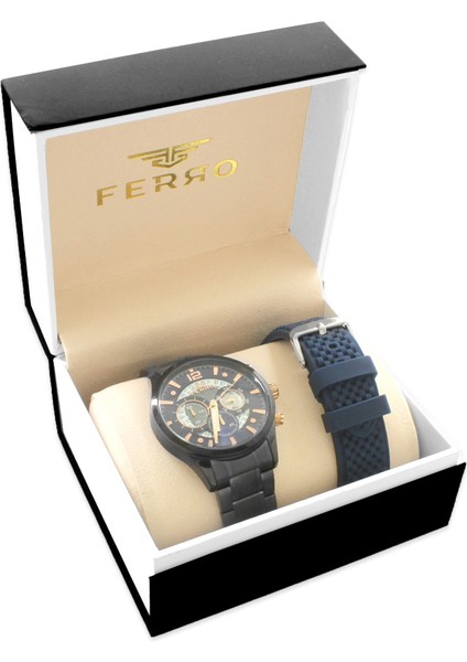 Ferro Çelik-Silikon Değiştirebilir Çift Kordunlu Erkek Kol Saati TH-FM31320AWT-V3 modelleri