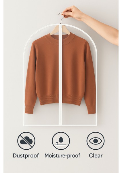 Elbise Kılıfı (60*100CM) Şeffaf Fermuarlı