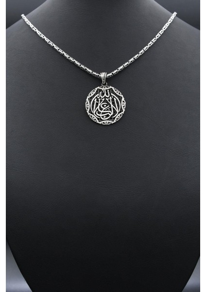 La Galibe Illallah - Allah'tan Başka Galip Yoktur Yazlı 925 Ayar Gümüş Kolye Kral Zincir 2mm 902423 fırsatları