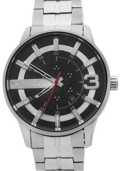 Ferro Gümüş Renk Çelik Kordonlu Erkek Kol Saati TH-F11200A-A2
