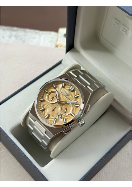 Ferro Gümüş Renk Çelik Kordon Erkek Kol Saati Fonksiyonlar Aktif 3 Atm Su Geçirmez TH-FM43027A-A7 modelleri