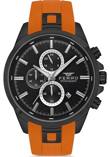 Ferro Turunucu Silikon Kordon Erkek Kol Saati Fonksiyonlar Aktif 3 Atm Su Geçirmez TH-FM31380DWT-ZL