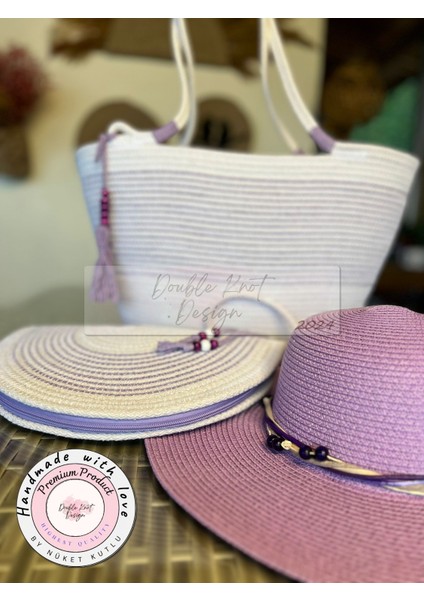 Vero 3lü Takım Plaj Çantası , El Çantası Clutch, Şapka, Totebag,çanta, Yazlık, Hediyelik, modelleri