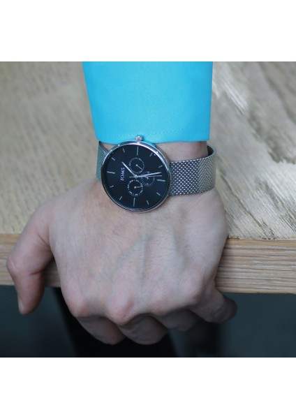 Ferro Gümüş Renk Hasır Kordonlu Erkek Kol Saati TH-TM1844C-1065-A2 fırsatları