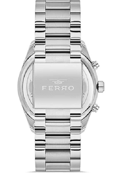 Ferro Gümüş Renk Çelik Kordon Erkek Kol Saati Fonksiyonları Aktif 3 Atm Su Geçirmez TH-FM11388A-J6