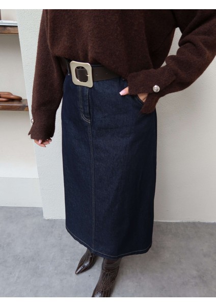 Kemerli Cepli Kot Etek