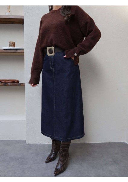 Kemerli Cepli Kot Etek fırsatları