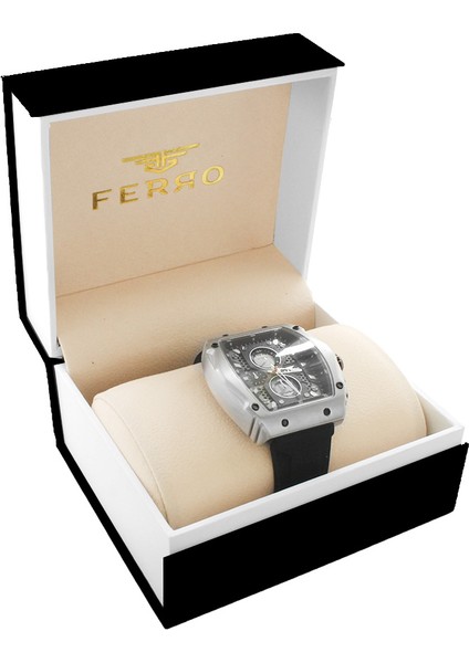 Ferro Gri Kasalı Siyah Silikon Kordunlu Erkek Kol Saati TH-FM31351DWT-J2 fiyatları