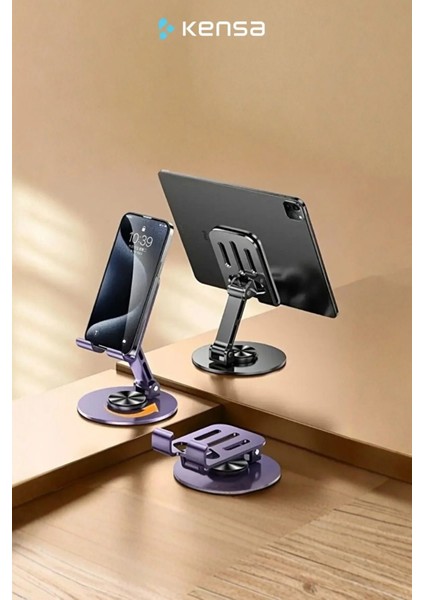 Yüksek Kalite Metal 360° Dönebilen Ayarlanabilir Telefon ve Tablet Tutucu Masa Üstü Stand fırsatları