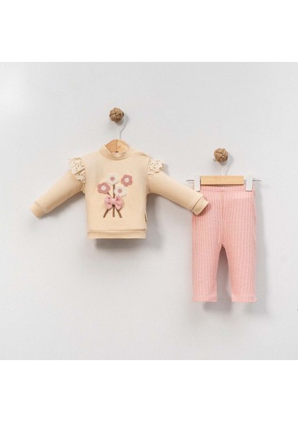 Çakar Bebe 6-18 Aylık Çiçek Süzine 2 Li TAKIM-8045120 - Pembe