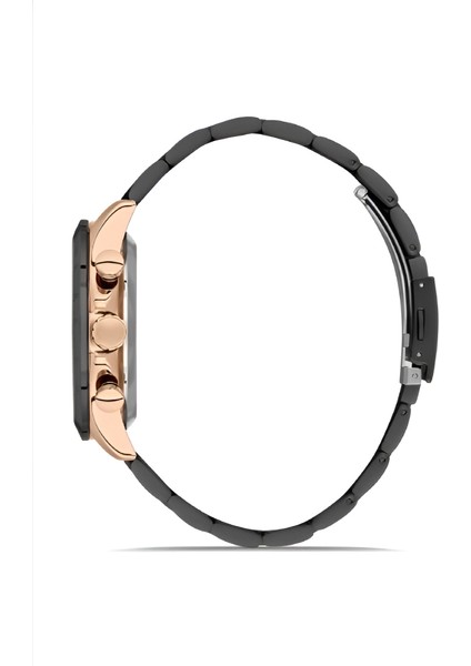 Ferro Siyah Çelik Kordon Erkek Kol Saati Fonksiyonlar Aktif 3 Atm Su Geçirmez TH-FM31455A-R modelleri