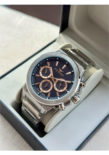 Ferro Gümüş Renk Çelik Kordon Erkek Kol Saati Fonksiyonlar Aktif 3 Atm Su Geçirmez TH-FM40123A-A3 fırsatları