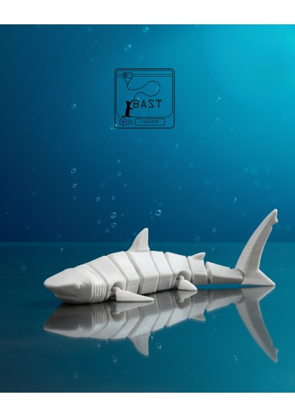 Bast Tasarım 3D Yazıcı Hareketli Eklemli Katil Köpek Balığı Oyuncak Figür