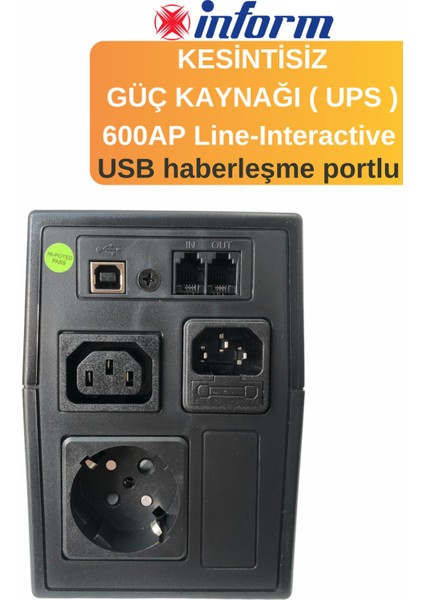 Guardian 600AP Ups Güç Kaynağı USB Haberleşme Portlu modelleri