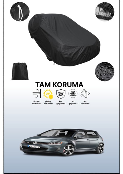 Siyah Volkswagen Golf Gtı 2013 - 2017 Uyumlu Araba Brandası, Koruyucu Örtü, Oto Branda