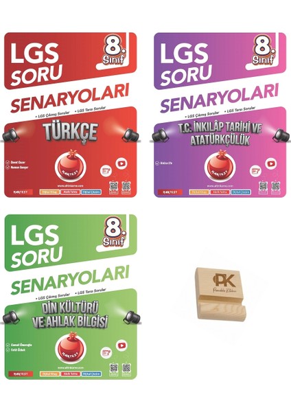 Nartest Lgs 8. Sınıf Türkçe Inkılap ve Din Kültürü Çıkmış Sorular 3lü Set + Telefon Standı