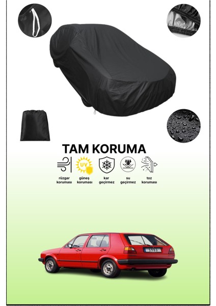 Siyah Volkswagen Golf Iı 5 Kapılı 1983 - 1992 Uyumlu Araba Brandası, Koruyucu Örtü, Oto Branda