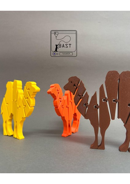 Bast Tasarım 3D Yazıcı Hareketli Eklemli Deve Oyuncak Figür modelleri