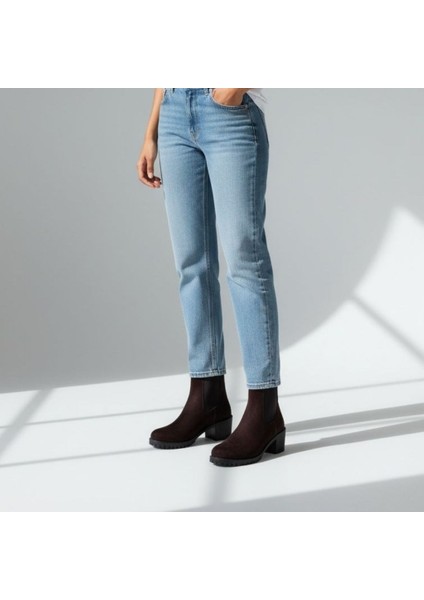 Acı Kahve Lüx Süet Iki Yandan Lastikli Kalın Topuklu Yuvarlak Burunlu Kadın Chelsea Bot indirimleri